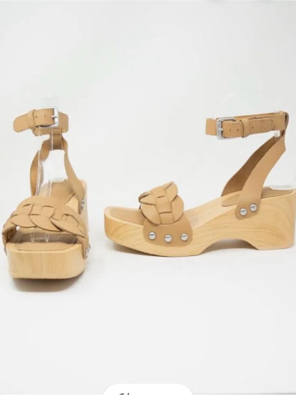 Splendid Barie Tan Braided Ankle-Strap Platform Sandals